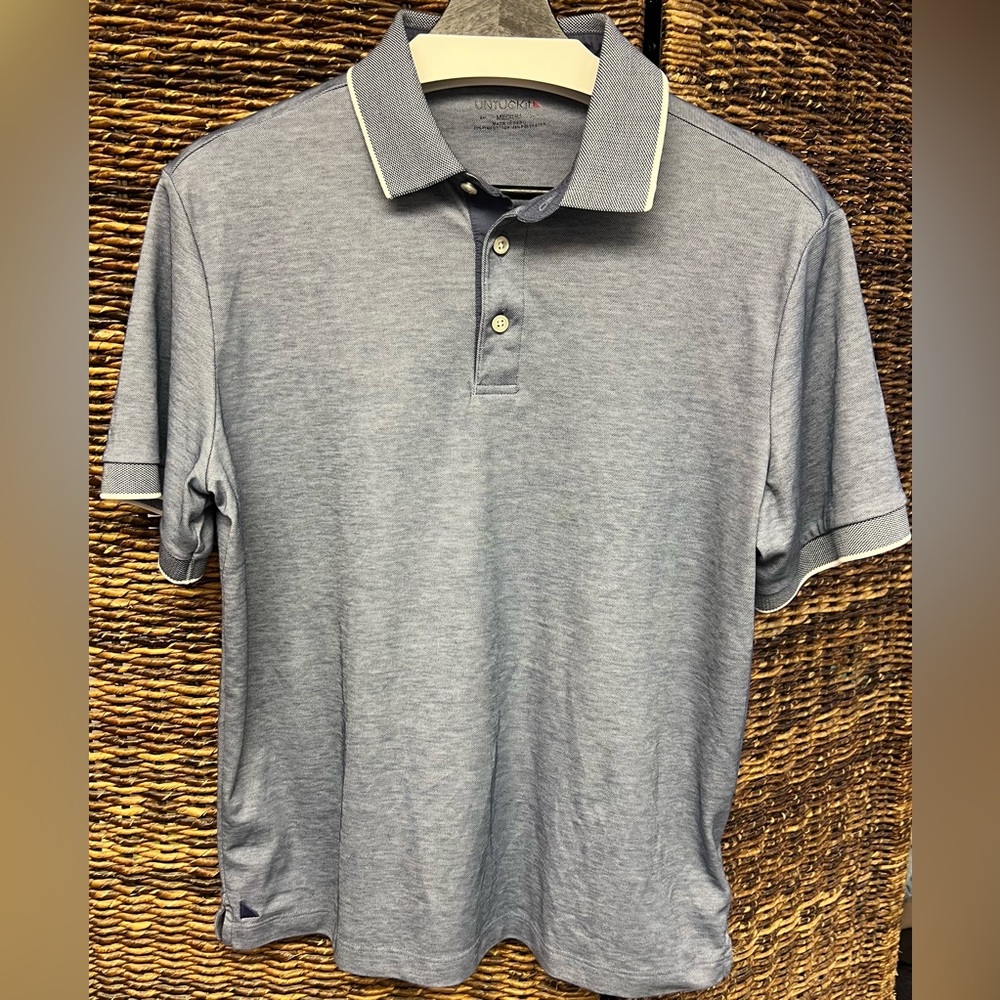 UnTuckit - Men's Blue Polo Shirt, Size: Medium, Pre-Owned